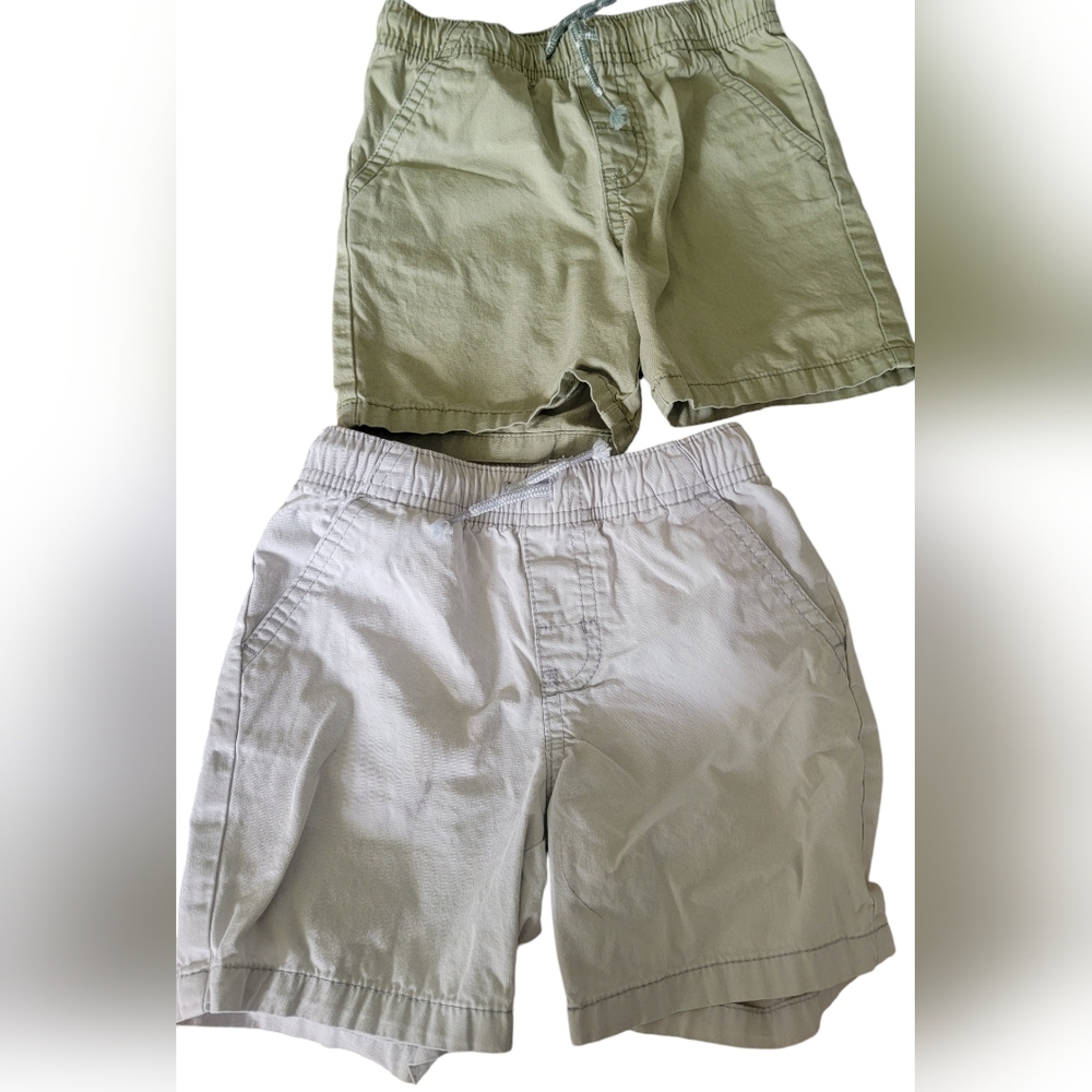 Boy's cotton shorts in Olive and gray 3T